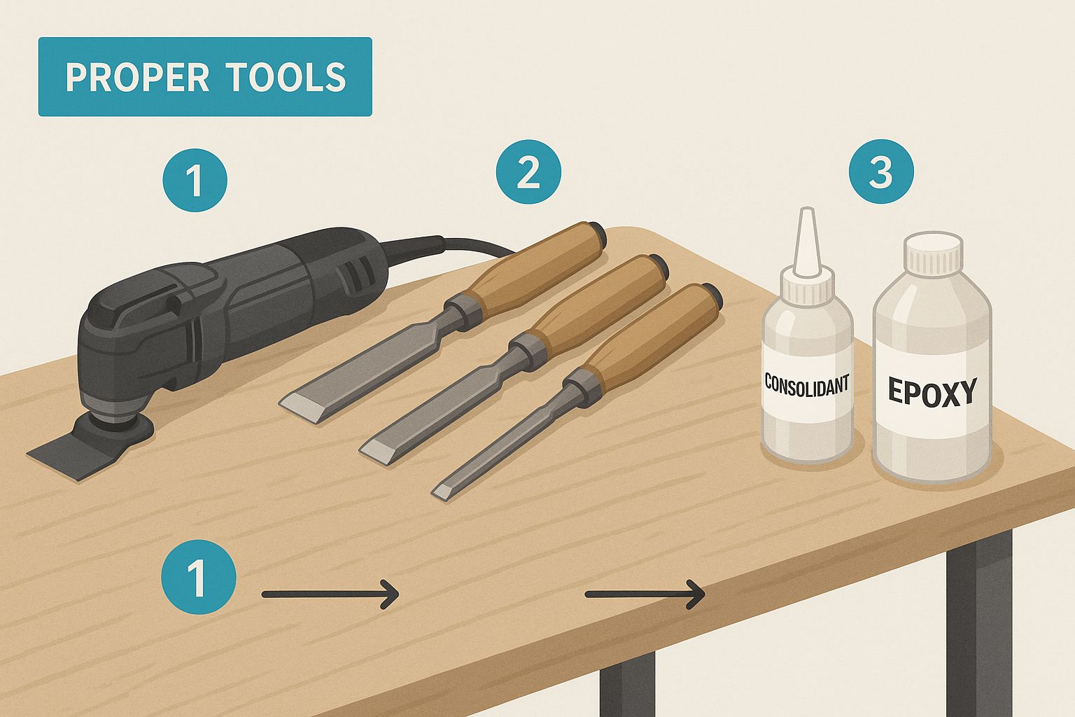 Infographic about repair dry rot