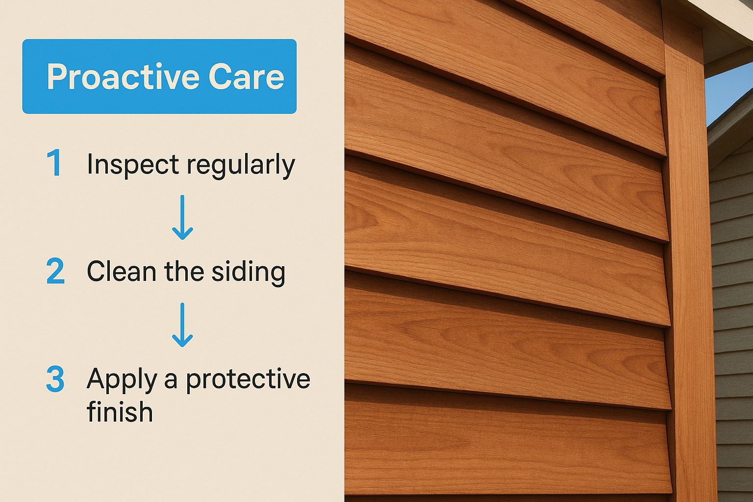 Infographic about maintenance of cedar siding