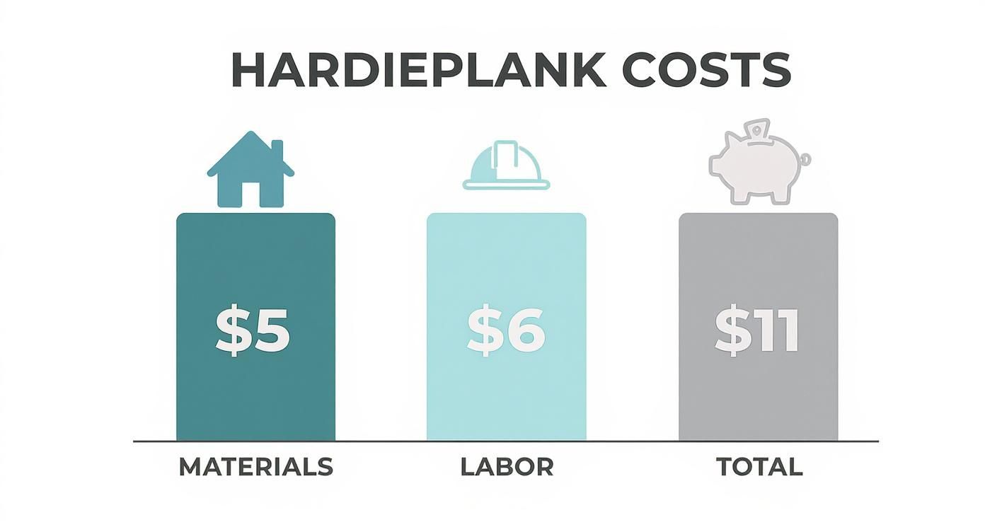 Infographic about cost to install hardiplank siding