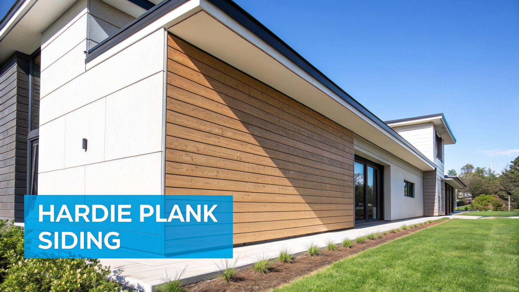 A modern home with beautifully installed Hardie Plank siding