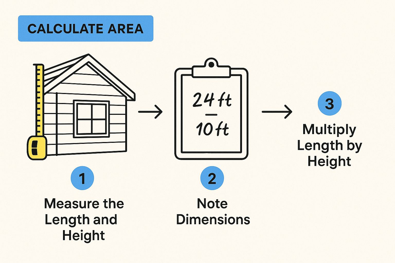 Infographic about how to measure siding