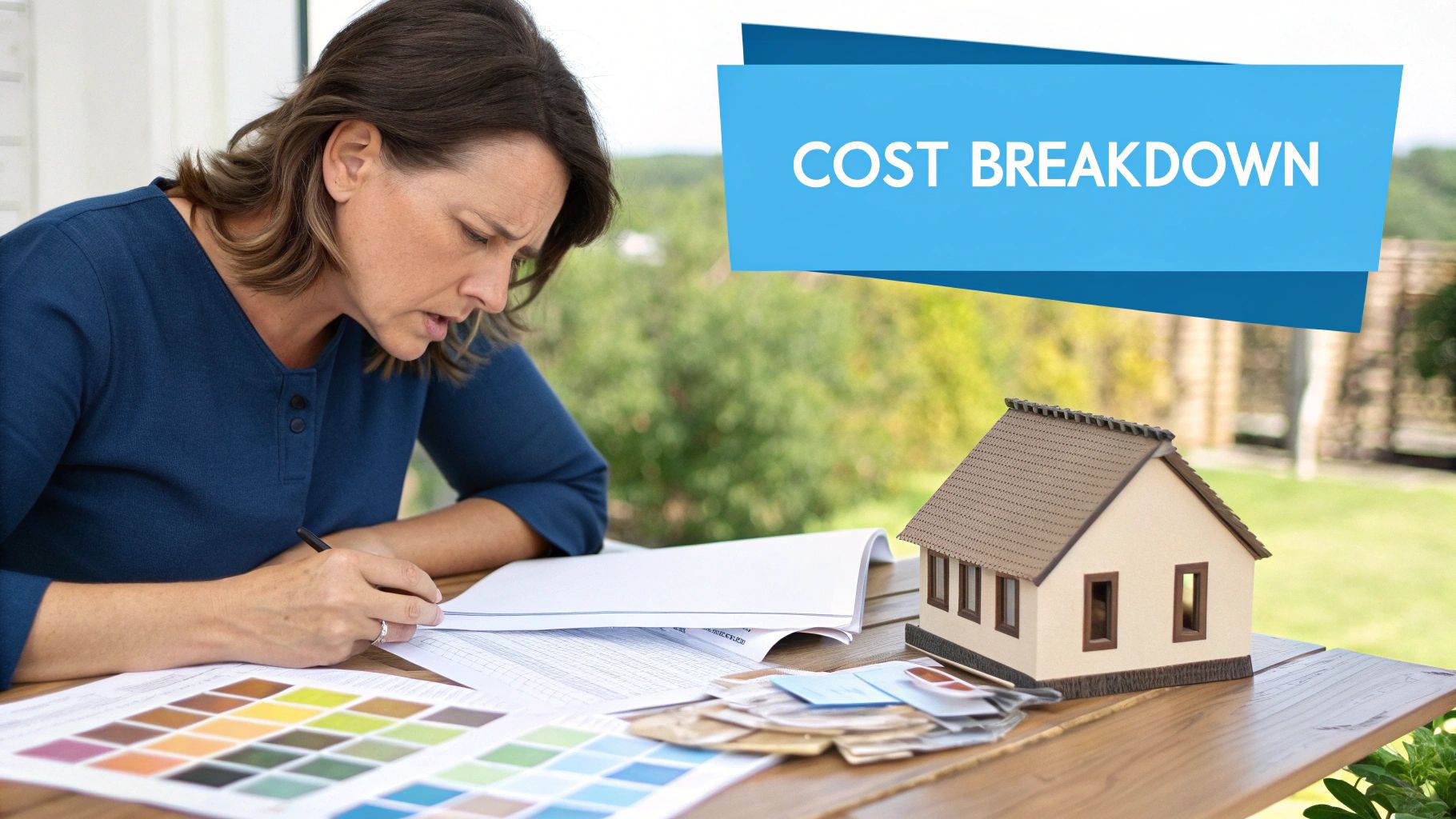 A modern home using a combination of board and batten siding with other materials.