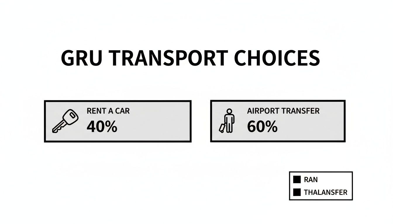 Your Guide to Car Rental Sao Paulo Guarulhos Airport A chart illustrating GRU airport transportation options, showing car rental at 40% and transfer at 60%.