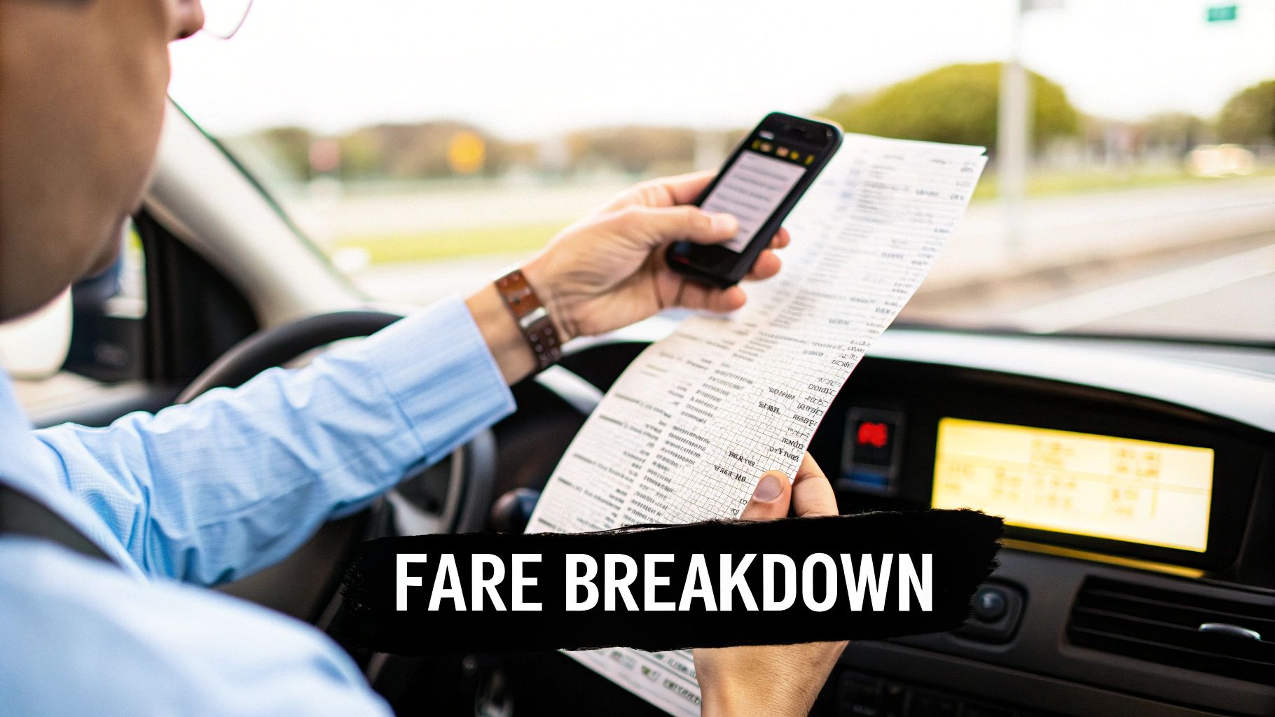 Your Guide to a Taxi Aeroporto Guarulhos Transfer Person paying for a taxi ride with a credit card