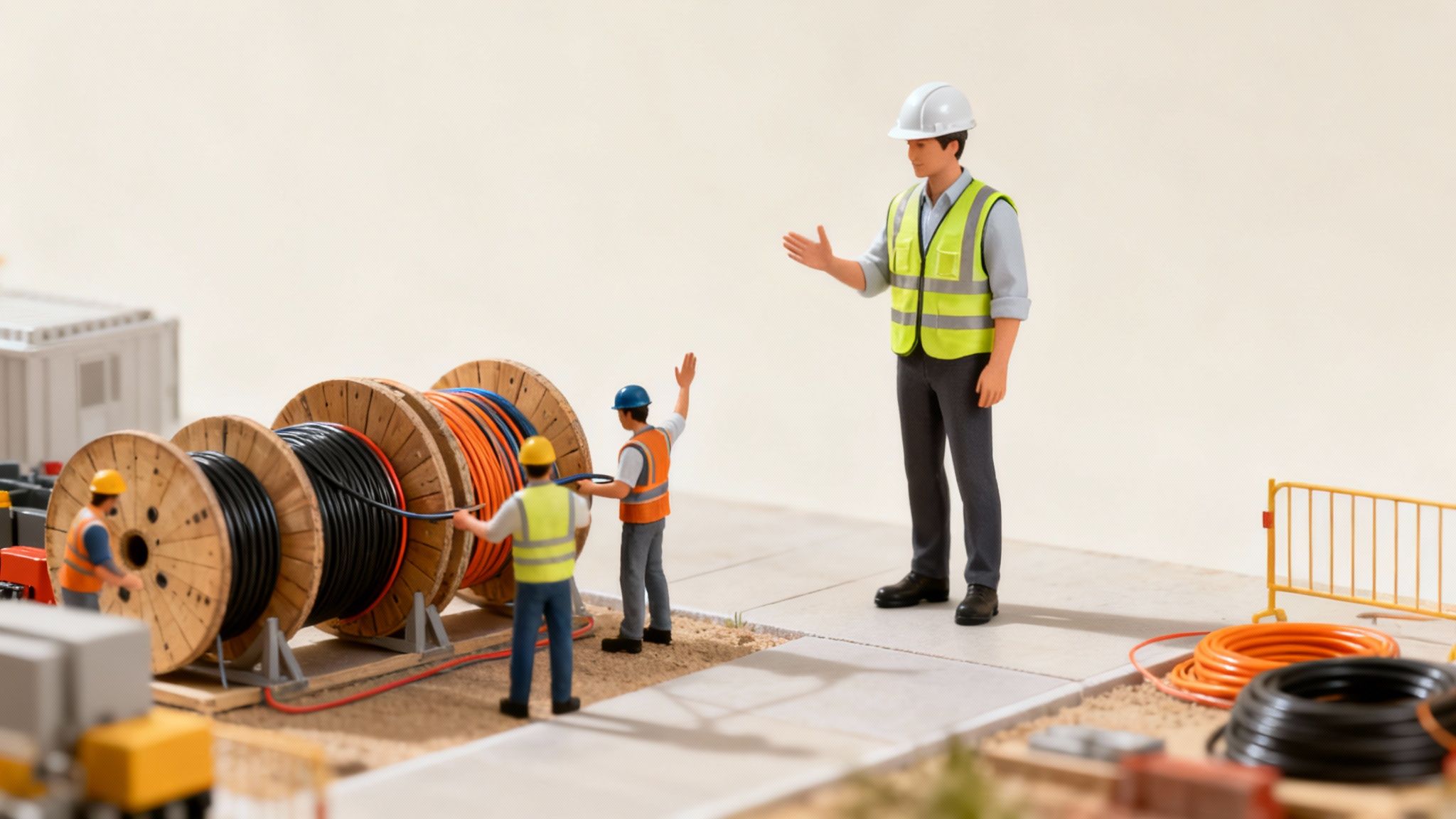 Cable installation team at work