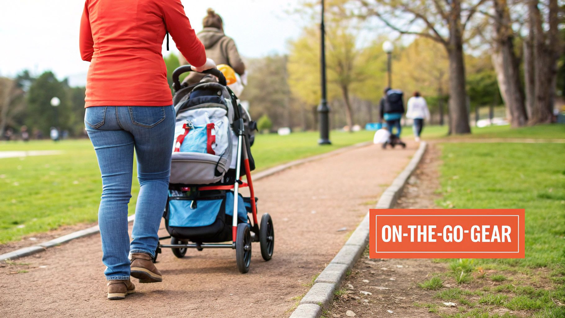 A stylish travel system with a car seat and stroller.