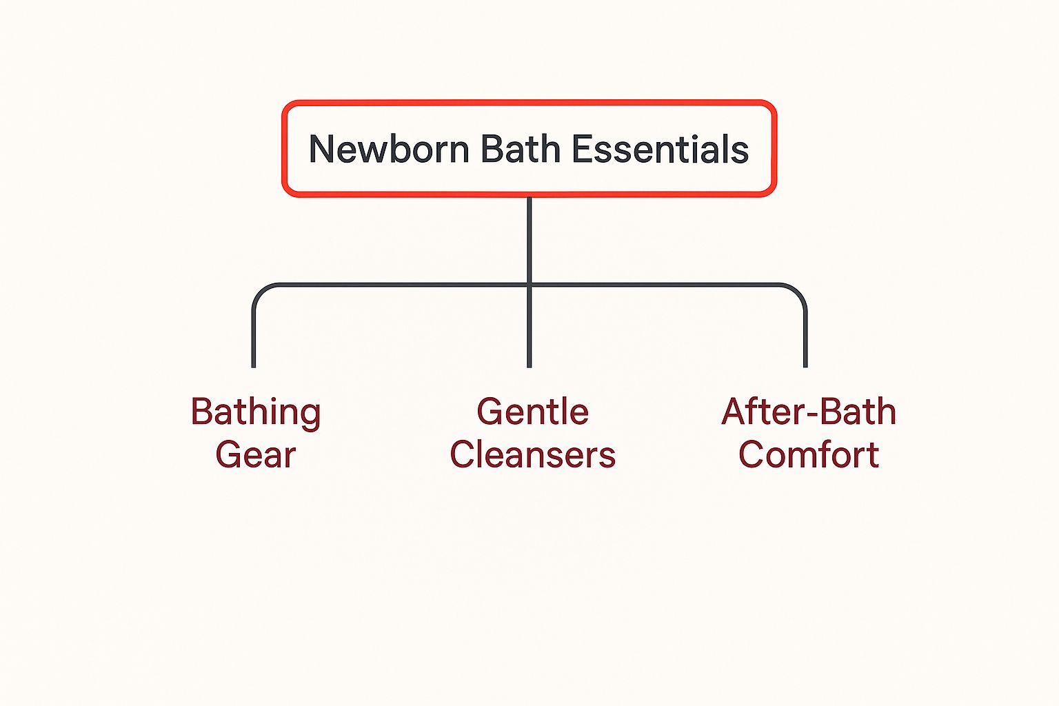Infographic about newborn bath essentials