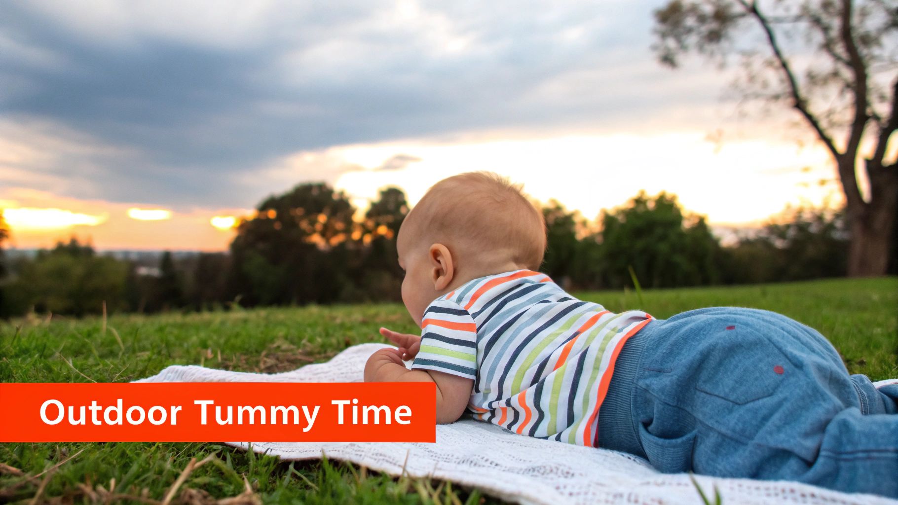 Tummy Time on Outdoor Blankets