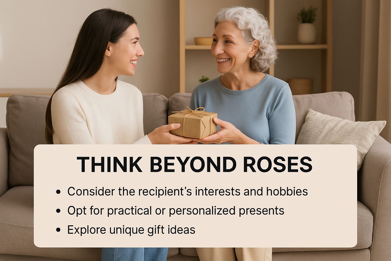 Infographic about unique gifts for mom from daughter