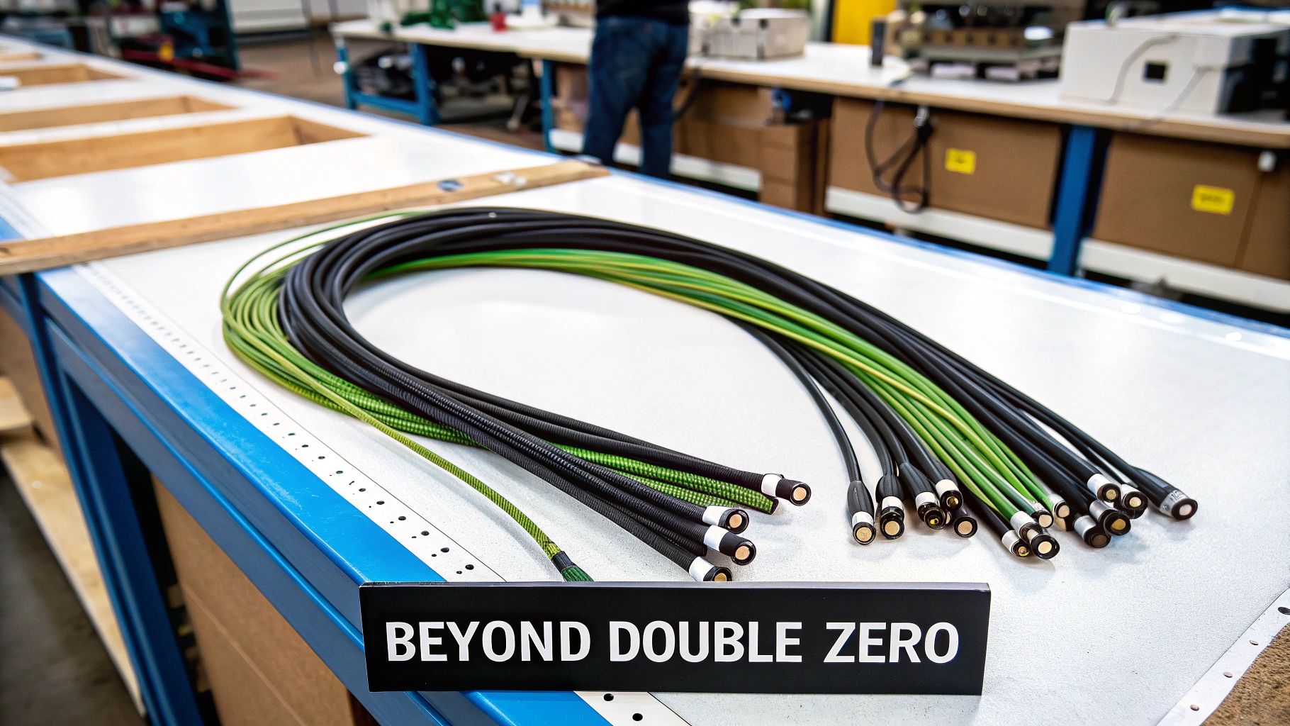 A close-up of a person's stretched earlobe with a large, decorative plug.