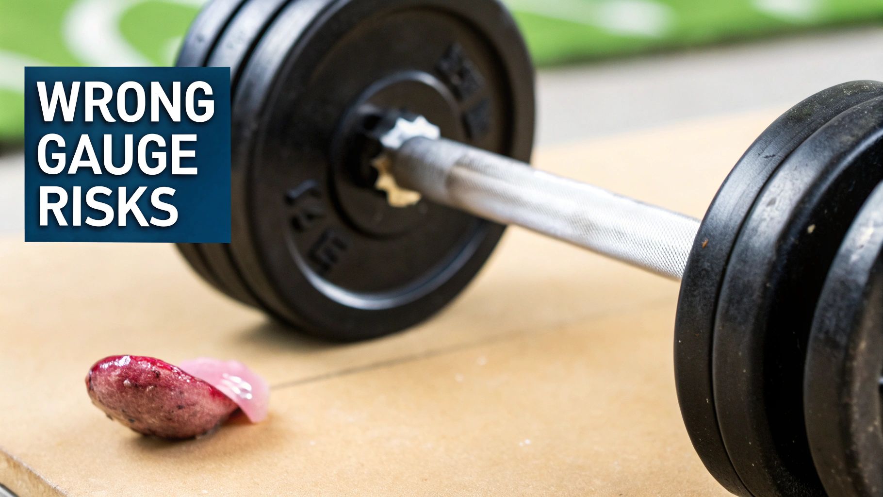 A close-up of a person's mouth showing a tongue piercing with a silver barbell.