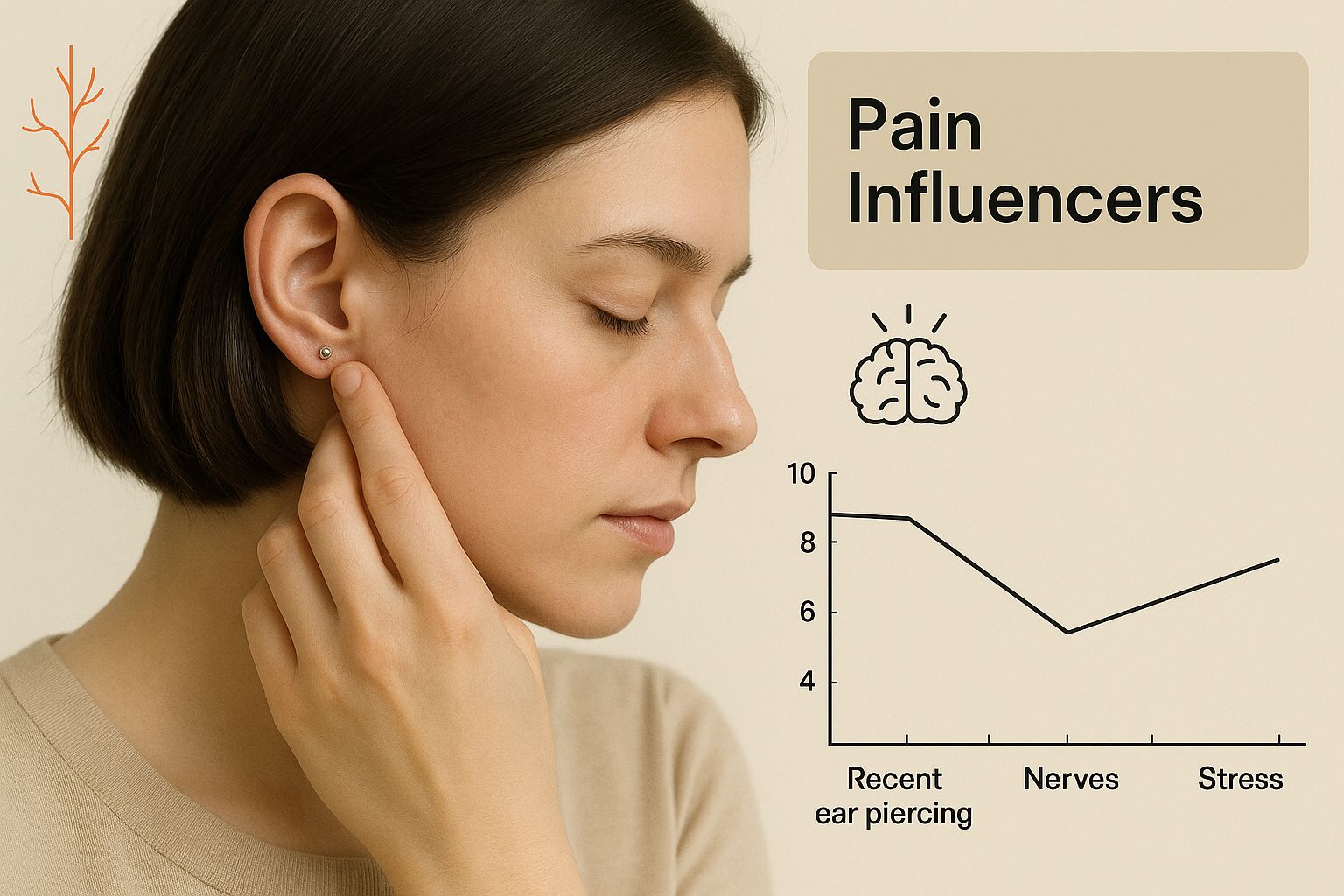 Infographic about piercing pain level chart