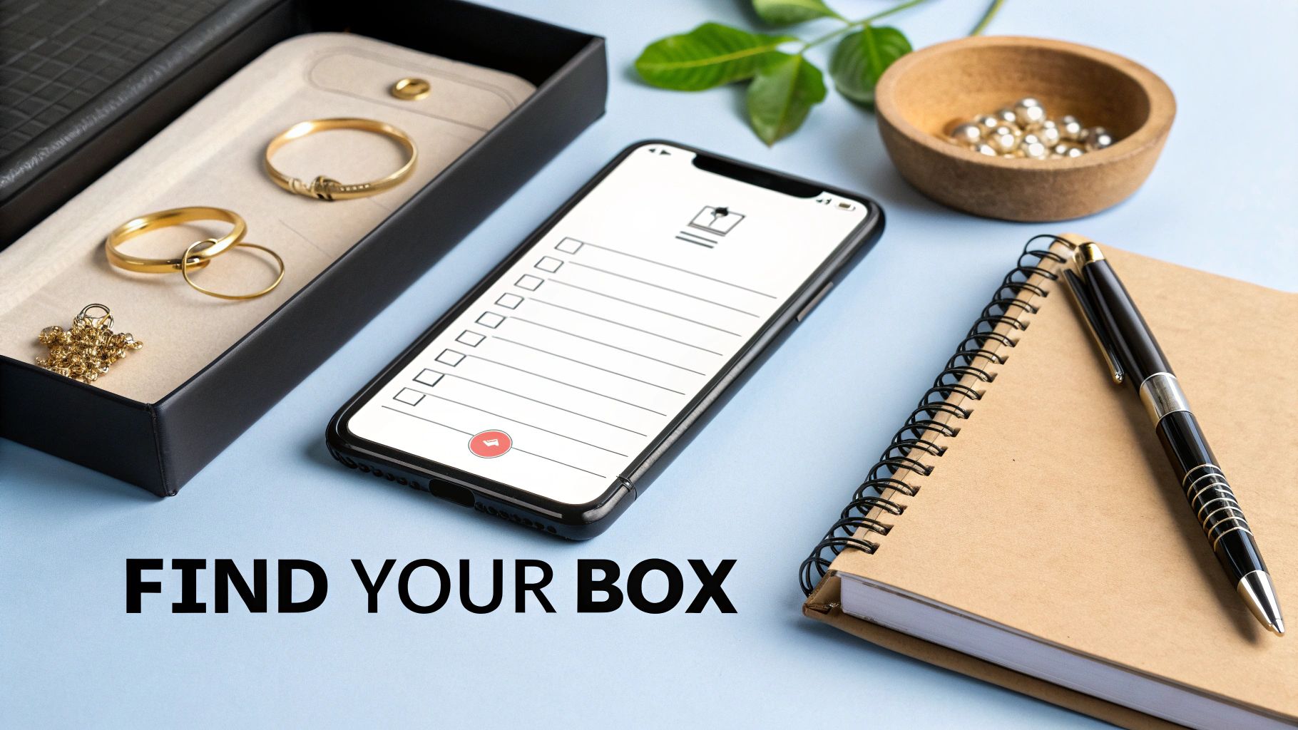 A woman happily unboxing a jewelry subscription box with a necklace inside