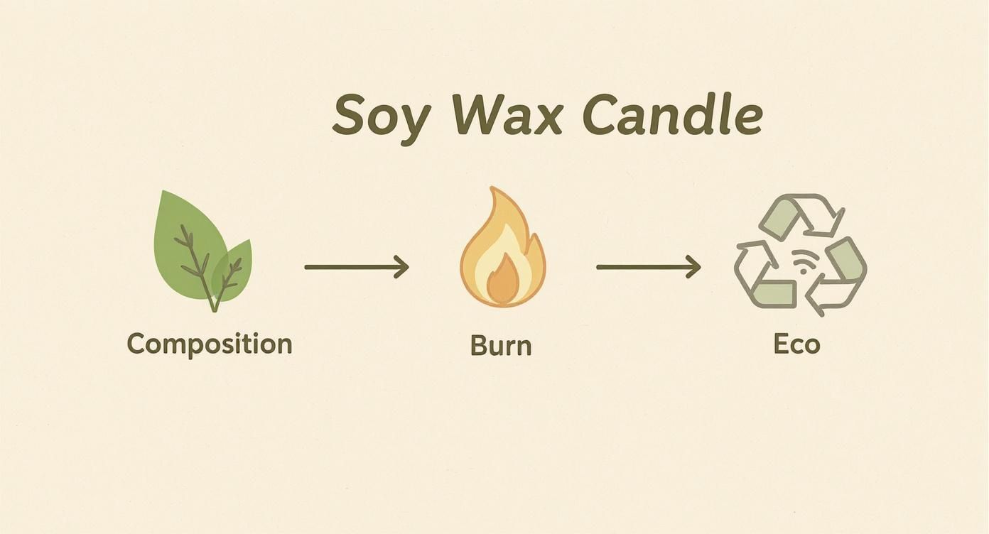 Infographic about what is soy wax candle