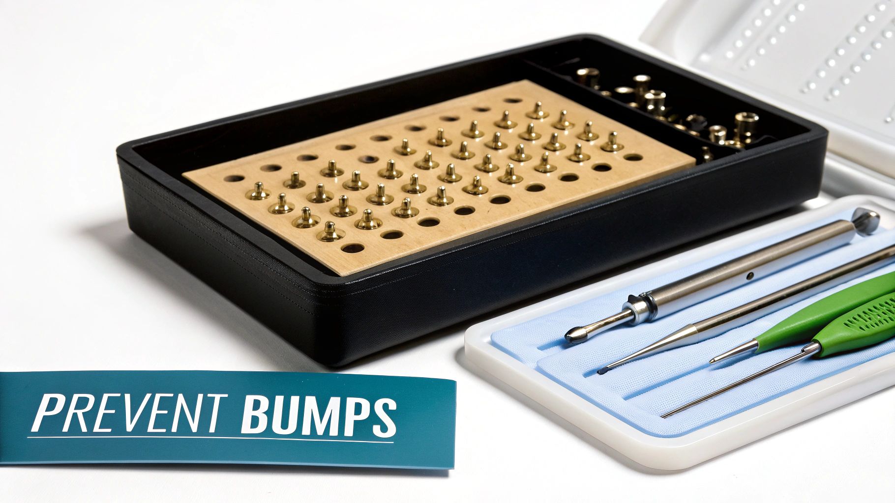 A close-up of a person's ear with a healed cartilage piercing and simple stud jewelry