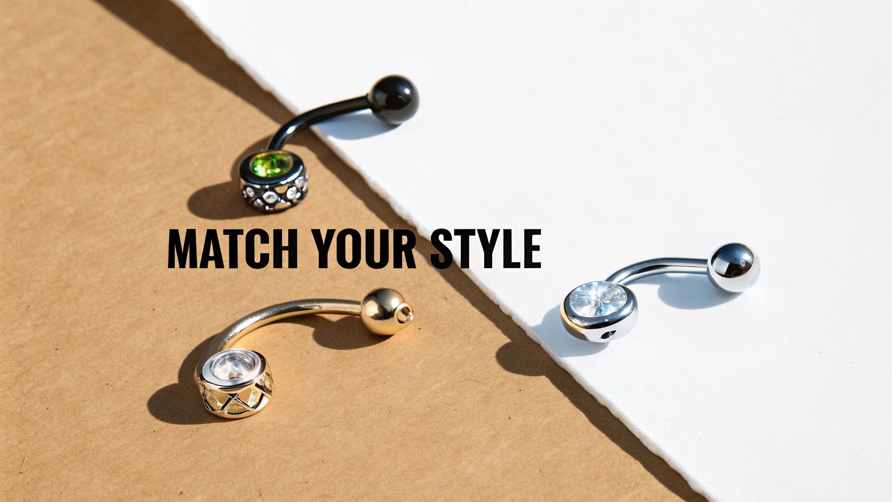 A person showcasing a dangling belly button ring with their stylish outfit.