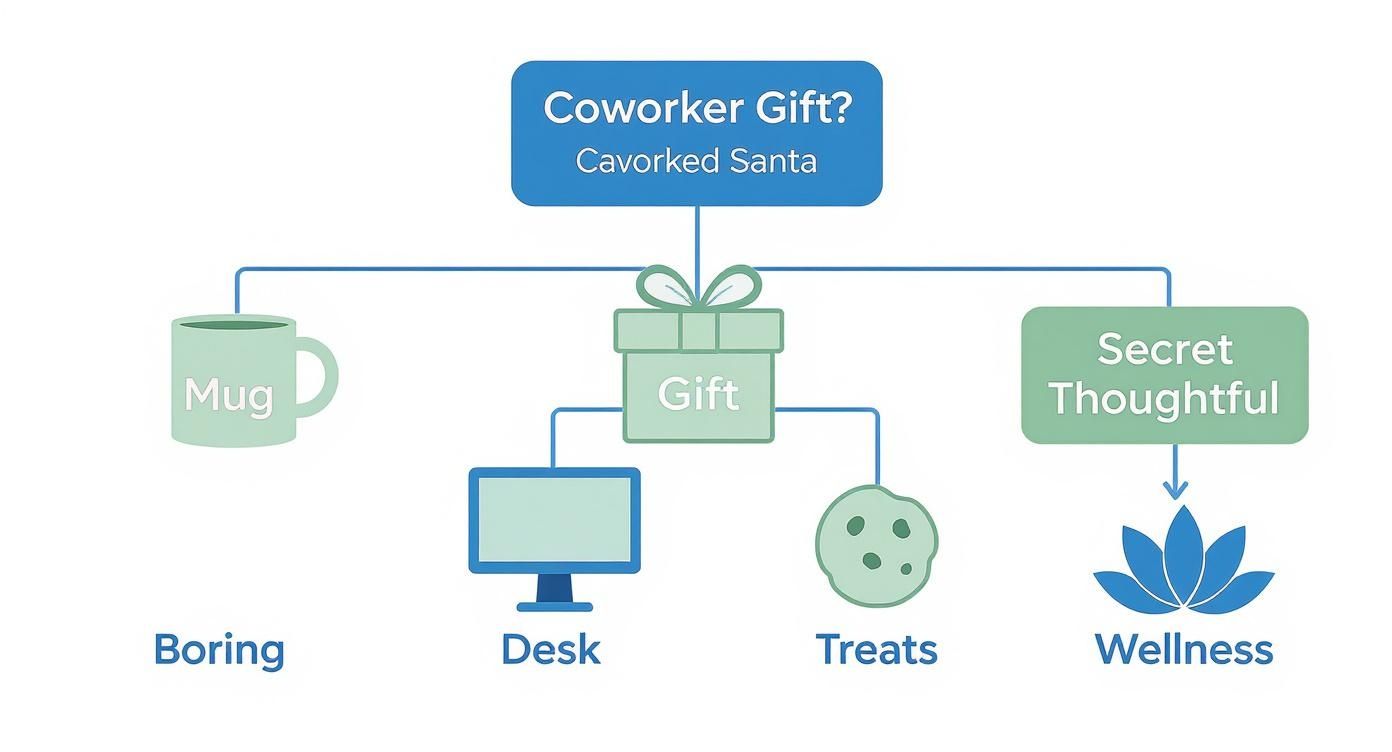 Infographic about best secret santa gifts for coworkers