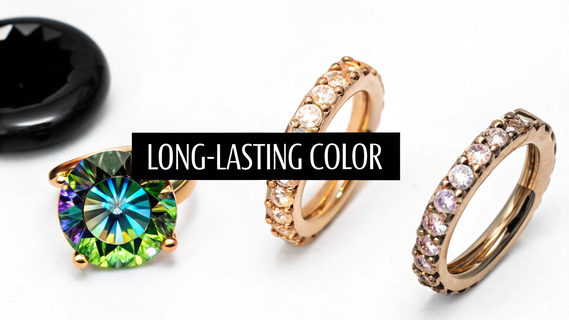 A person with multiple piercings wearing PVD coated jewelry