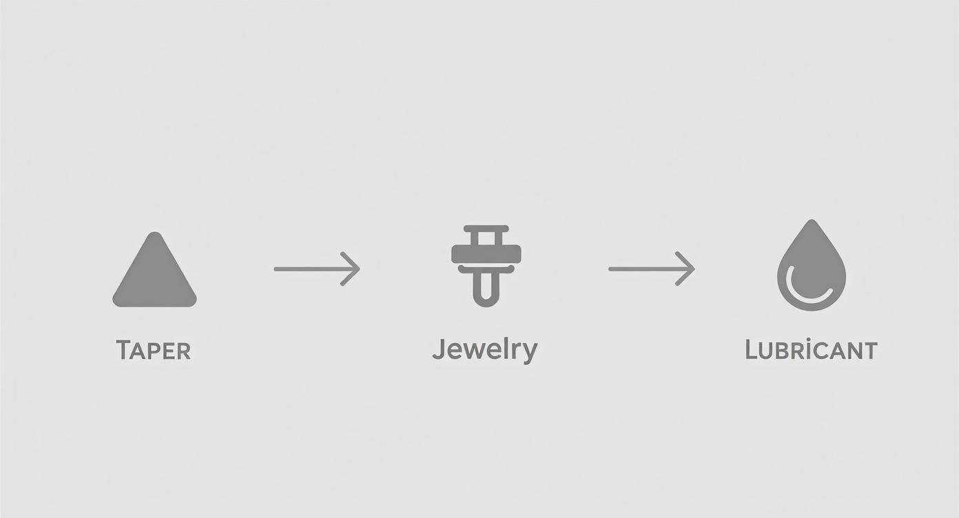 Infographic about how to stretch ears properly