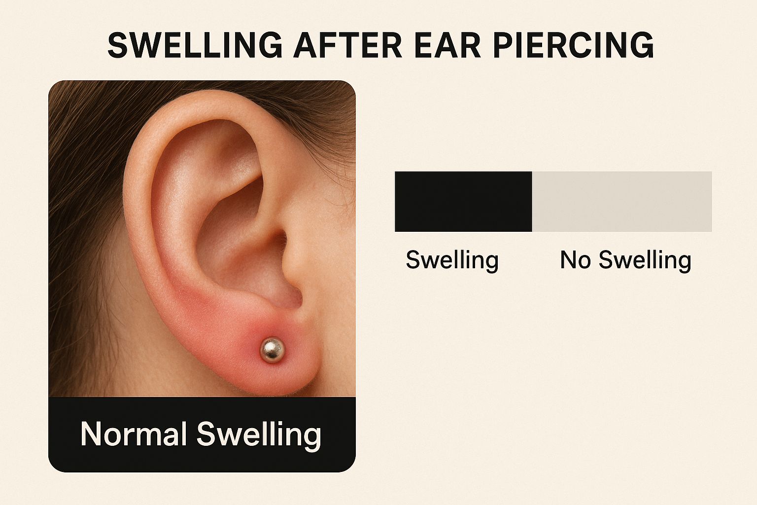 Infographic about how to reduce piercing swelling