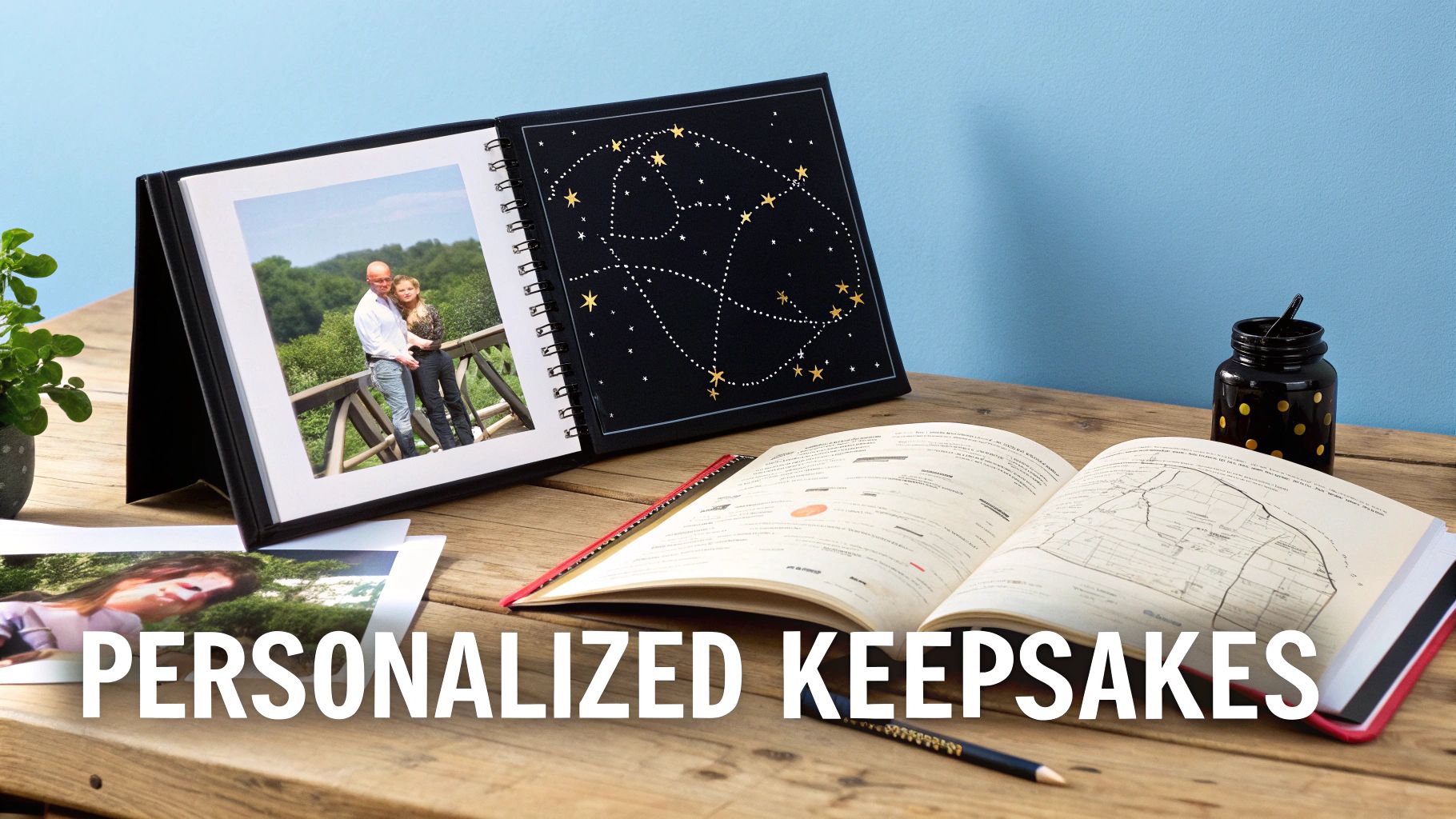 A woman happily holding a personalized star map showing a specific date.