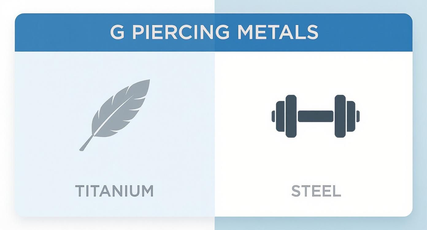 Infographic about difference between titanium and stainless steel
