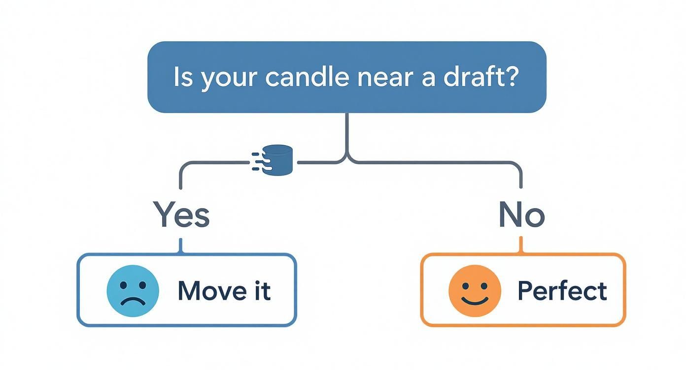 Infographic about how to prevent candle tunneling
