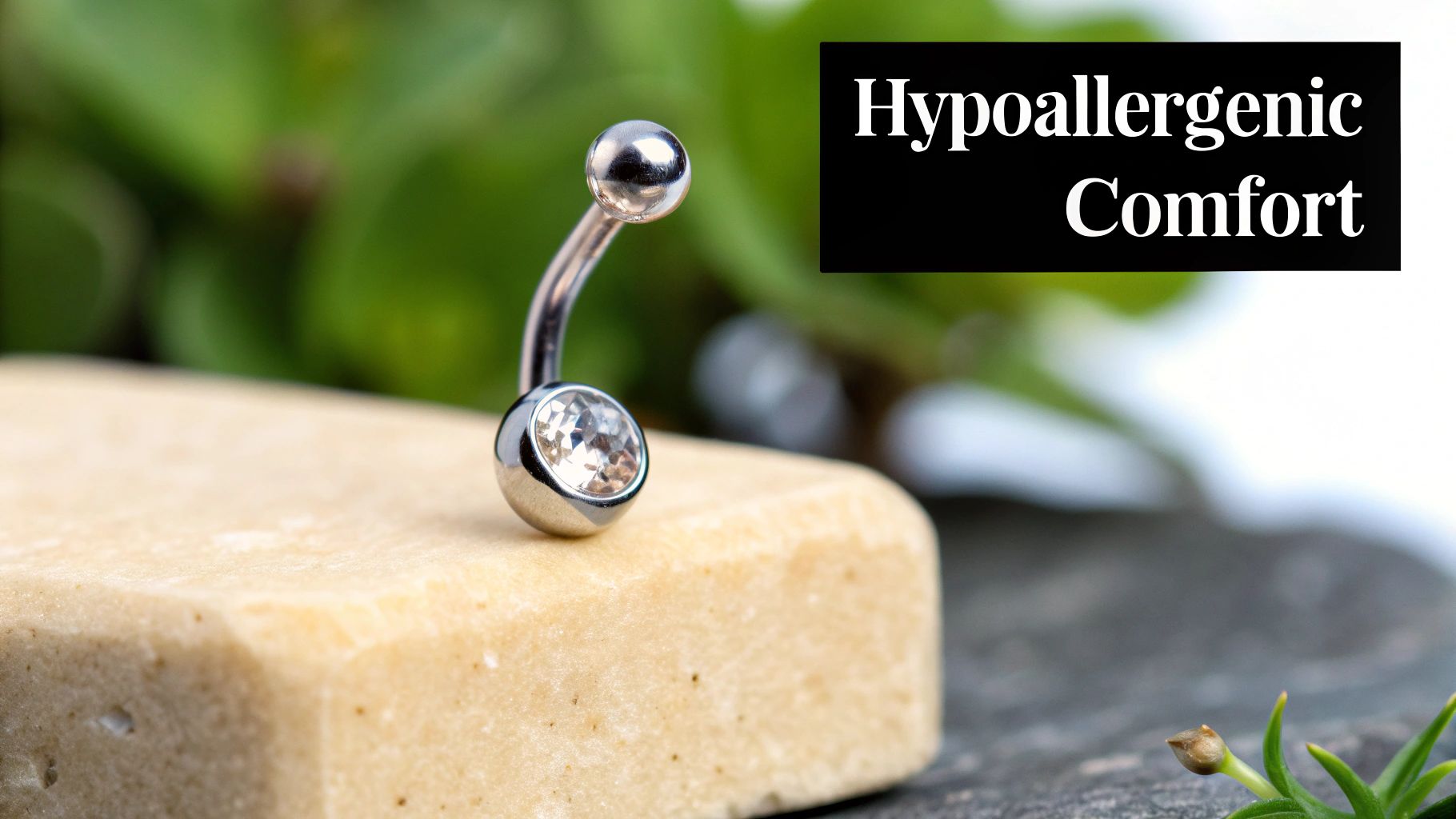 A collection of colorful anodized titanium belly button rings.