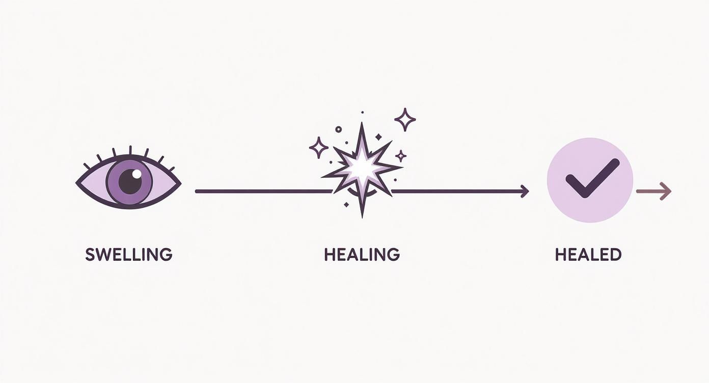 Infographic about how to take care of eyebrow piercing