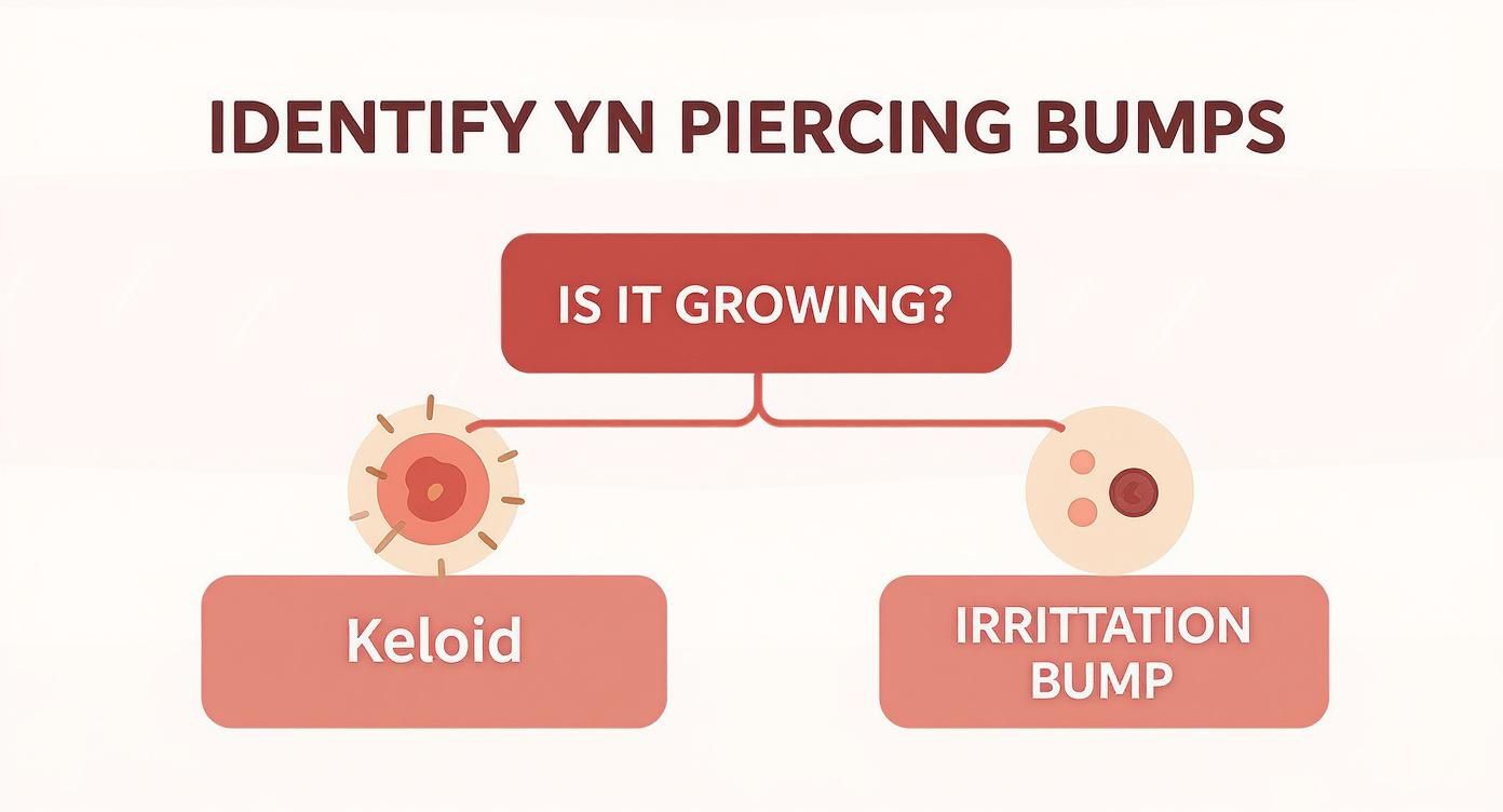 Infographic about piercing bump vs keloid
