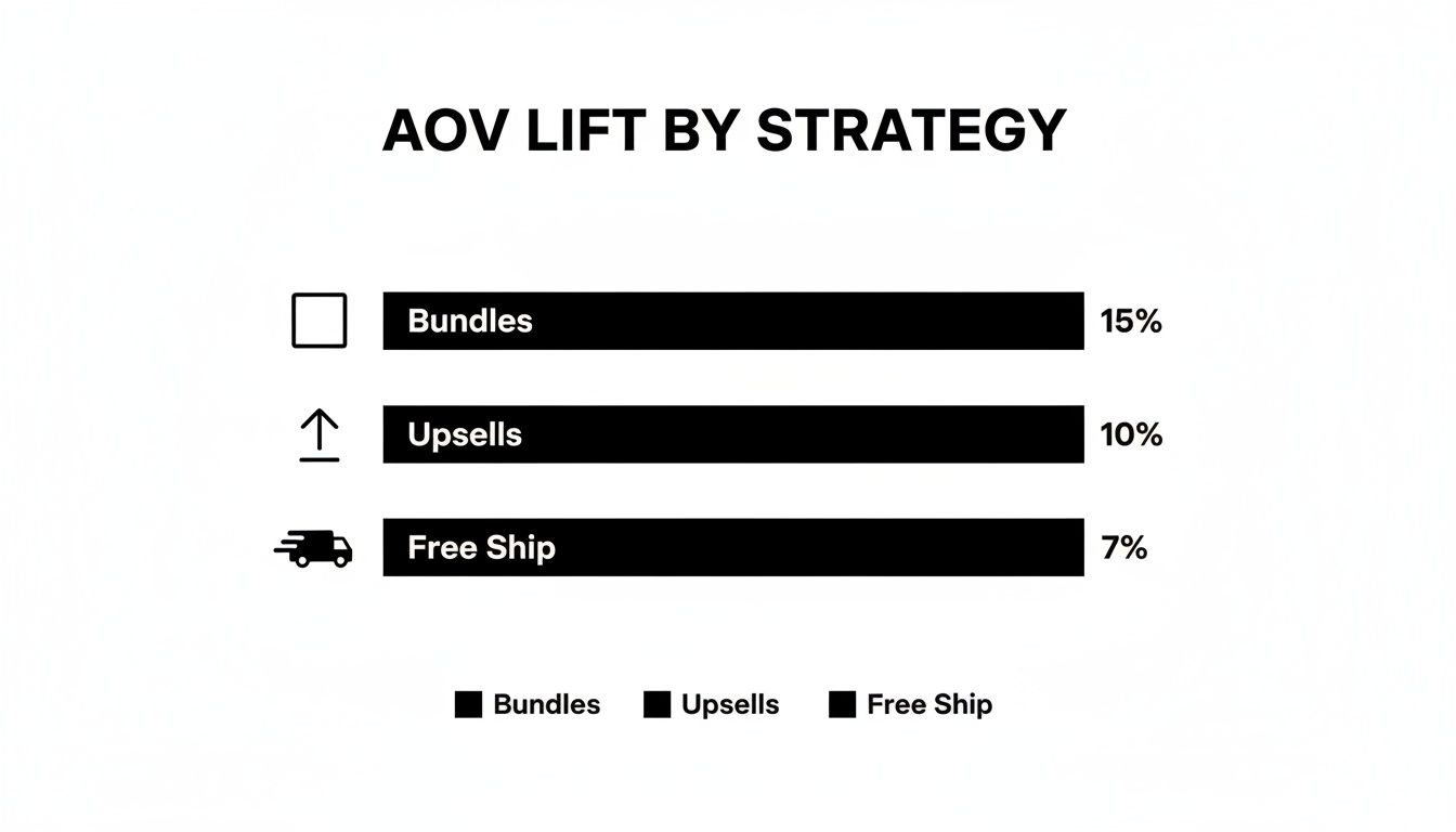 Infographic about how to increase average order value