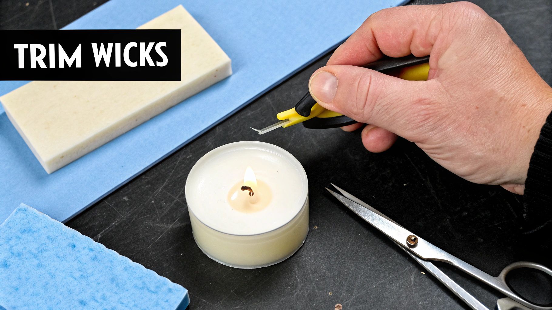 Trim Wicks to 1/4 Inch Before Each Use