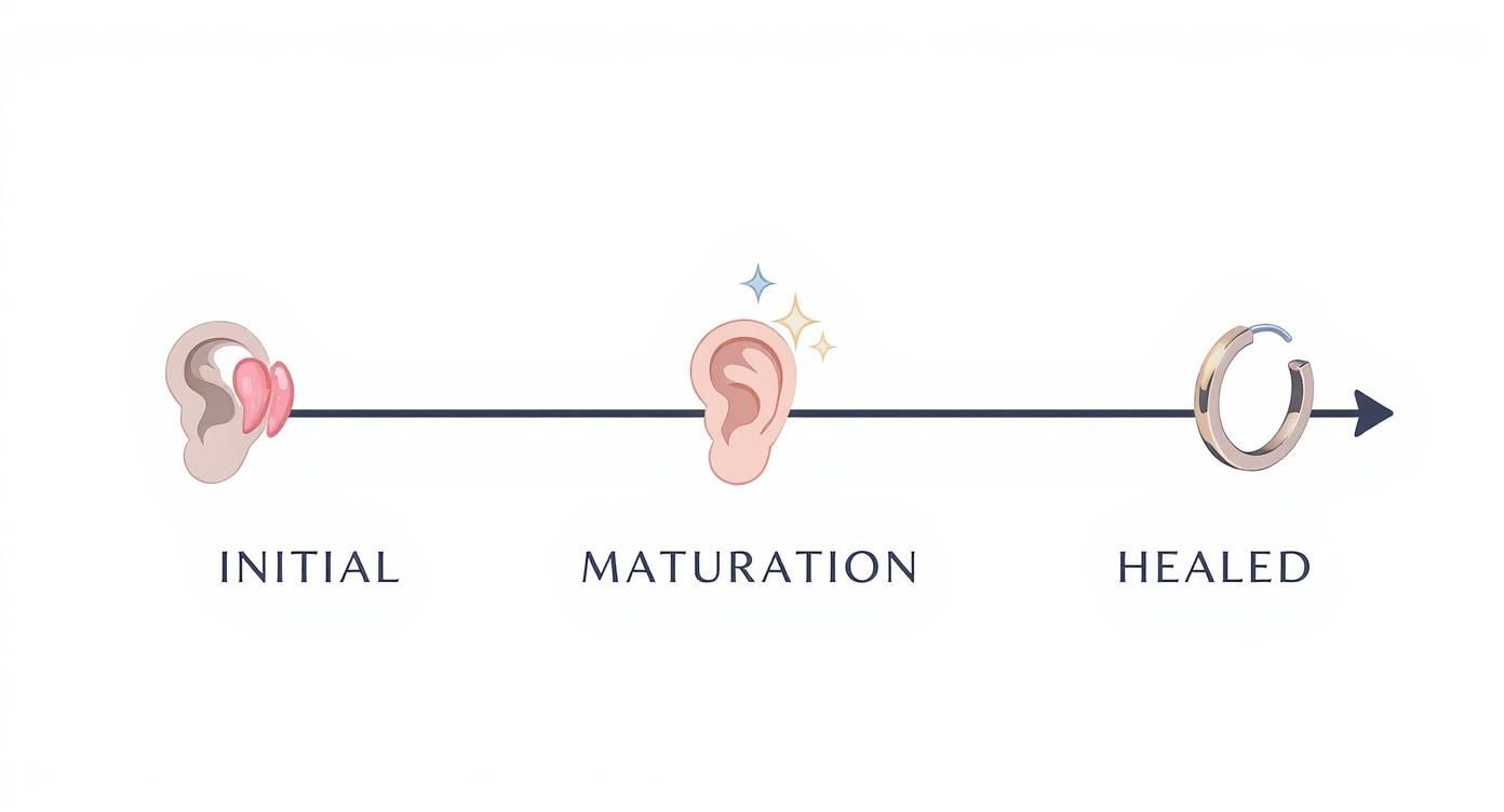 Infographic about how to care for a tragus piercing