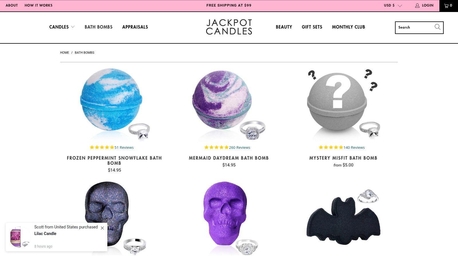 Bath Bombs with Jewelry Inside