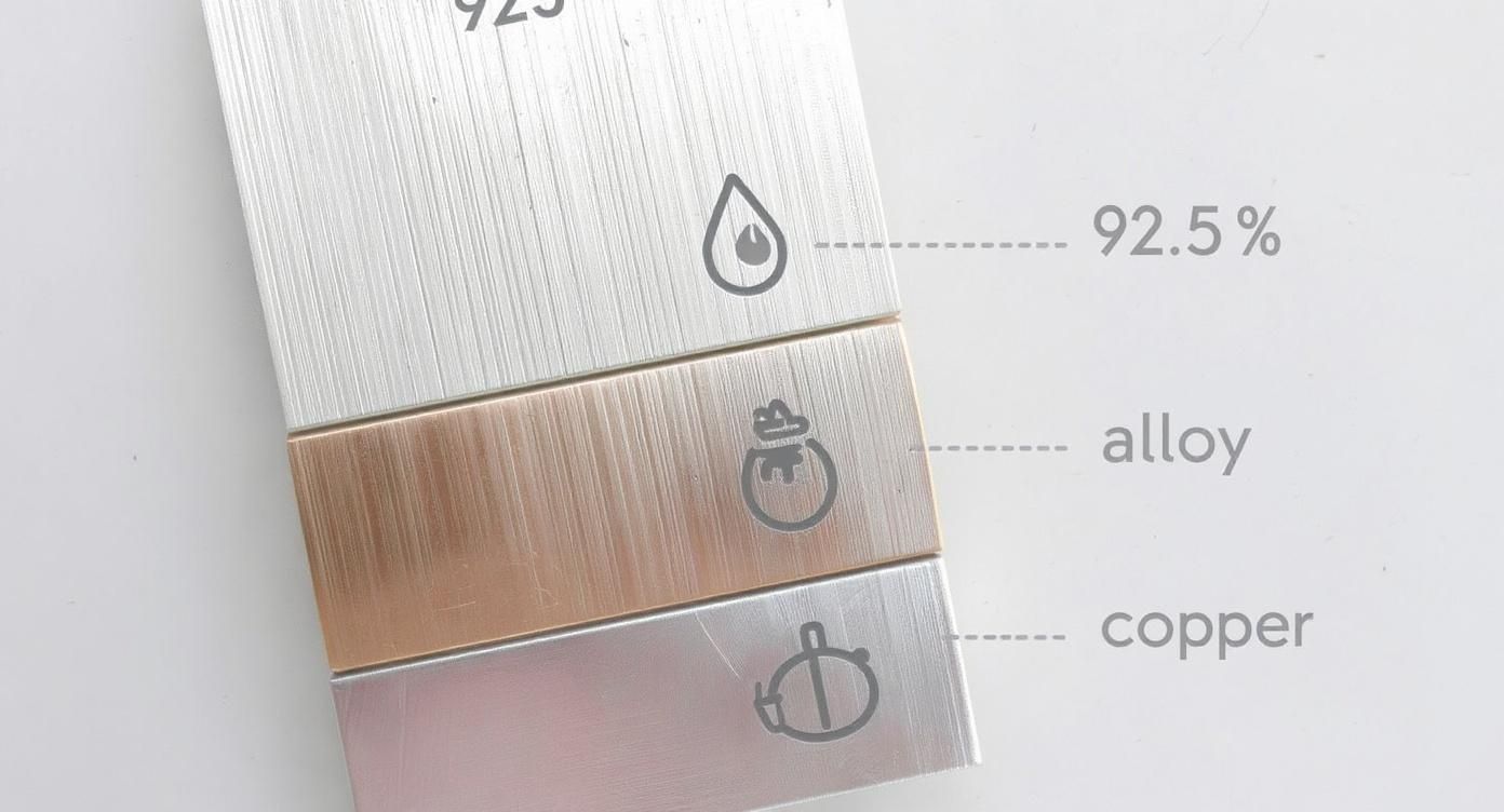 Інфографіка про склад срібла 925 проби