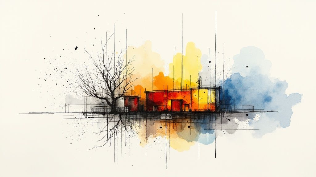 Жінка в сірому оверсайз худі та чорних штанах, що демонструє елегантний кежуал образ.