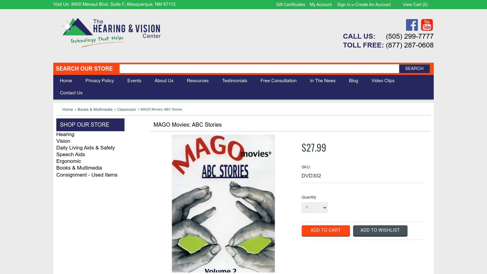 Hearing & Vision Center – MAGO Movies: ABC Stories (retailer)
