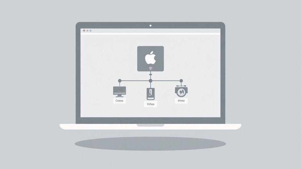 A Mac desktop showing the Screenshot app toolbar with options for capturing the screen, window, or a selected portion.