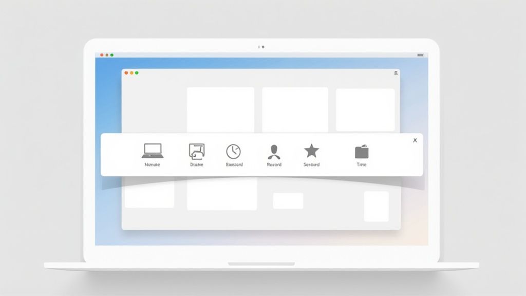 A Mac user customizing their screenshot settings in the Screenshot app options menu.