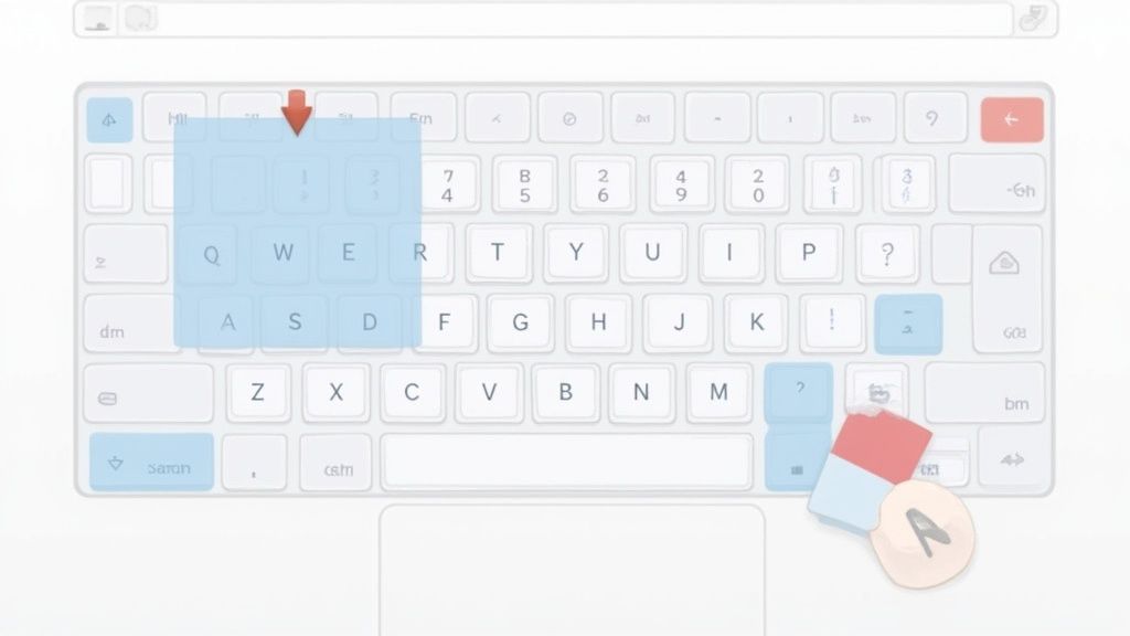 A person's hands using a Mac keyboard, demonstrating a shortcut.