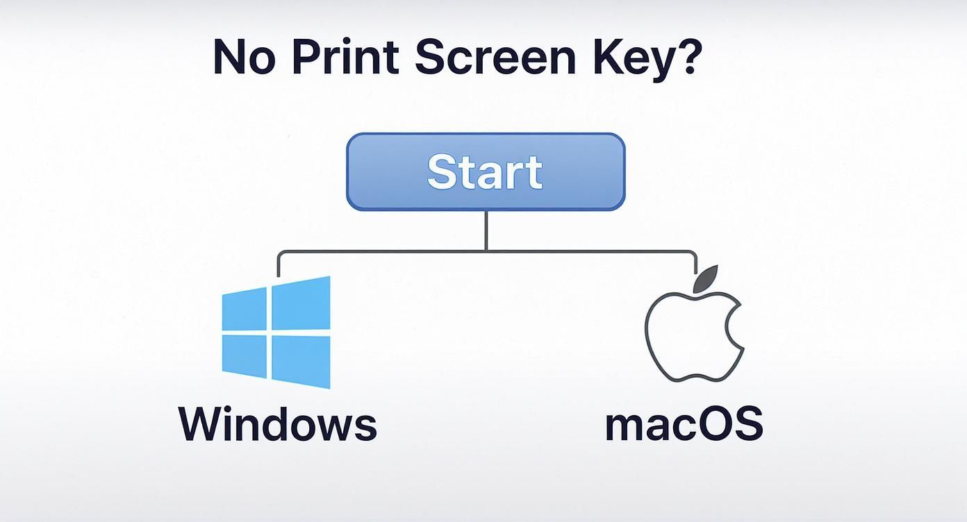 Infographic about how to print screen without key