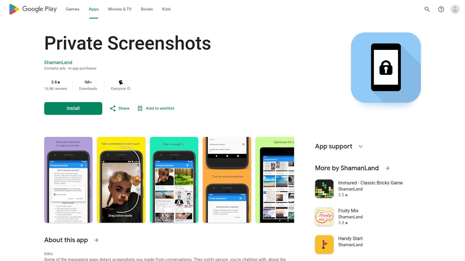 Google Play – Private Screenshots (ShamanLand)