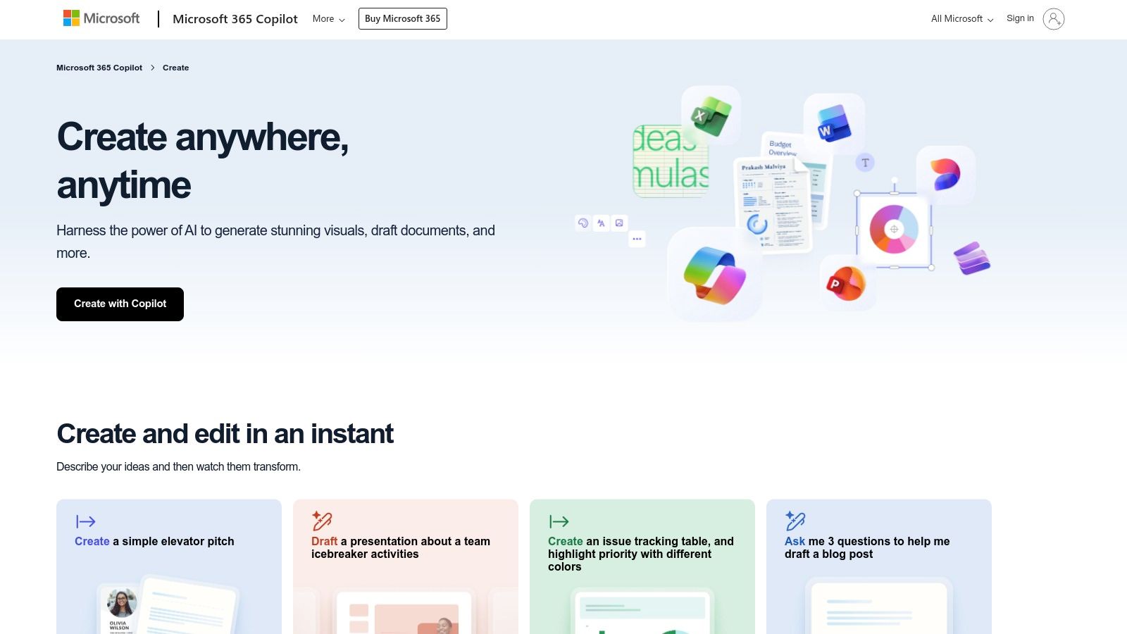 Microsoft Forms (Microsoft Create)