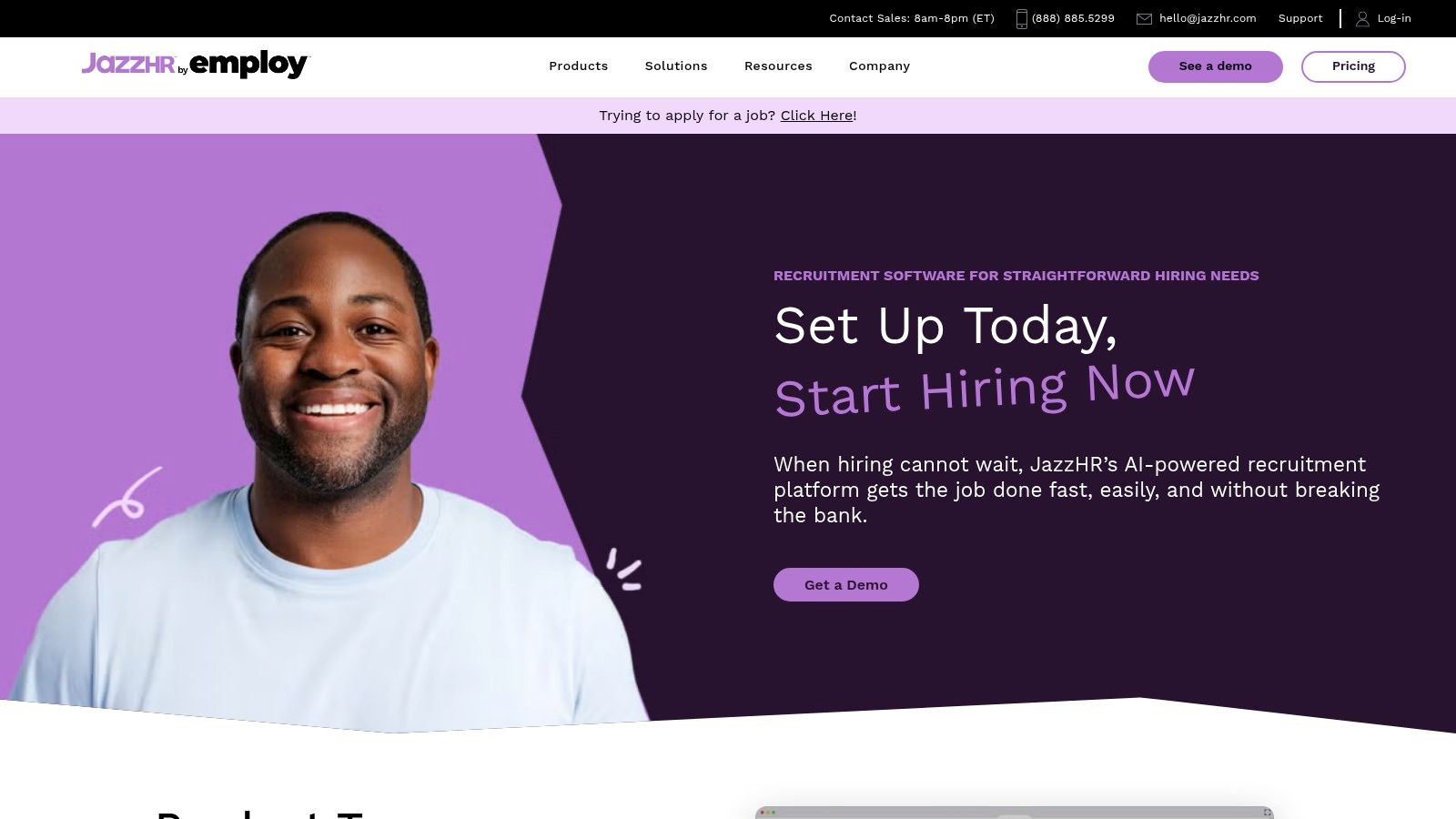 JazzHR dashboard showing candidate pipeline and analytics