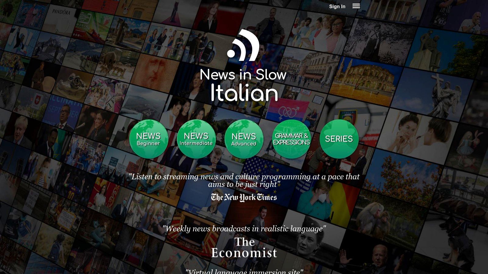 News in Slow Italian