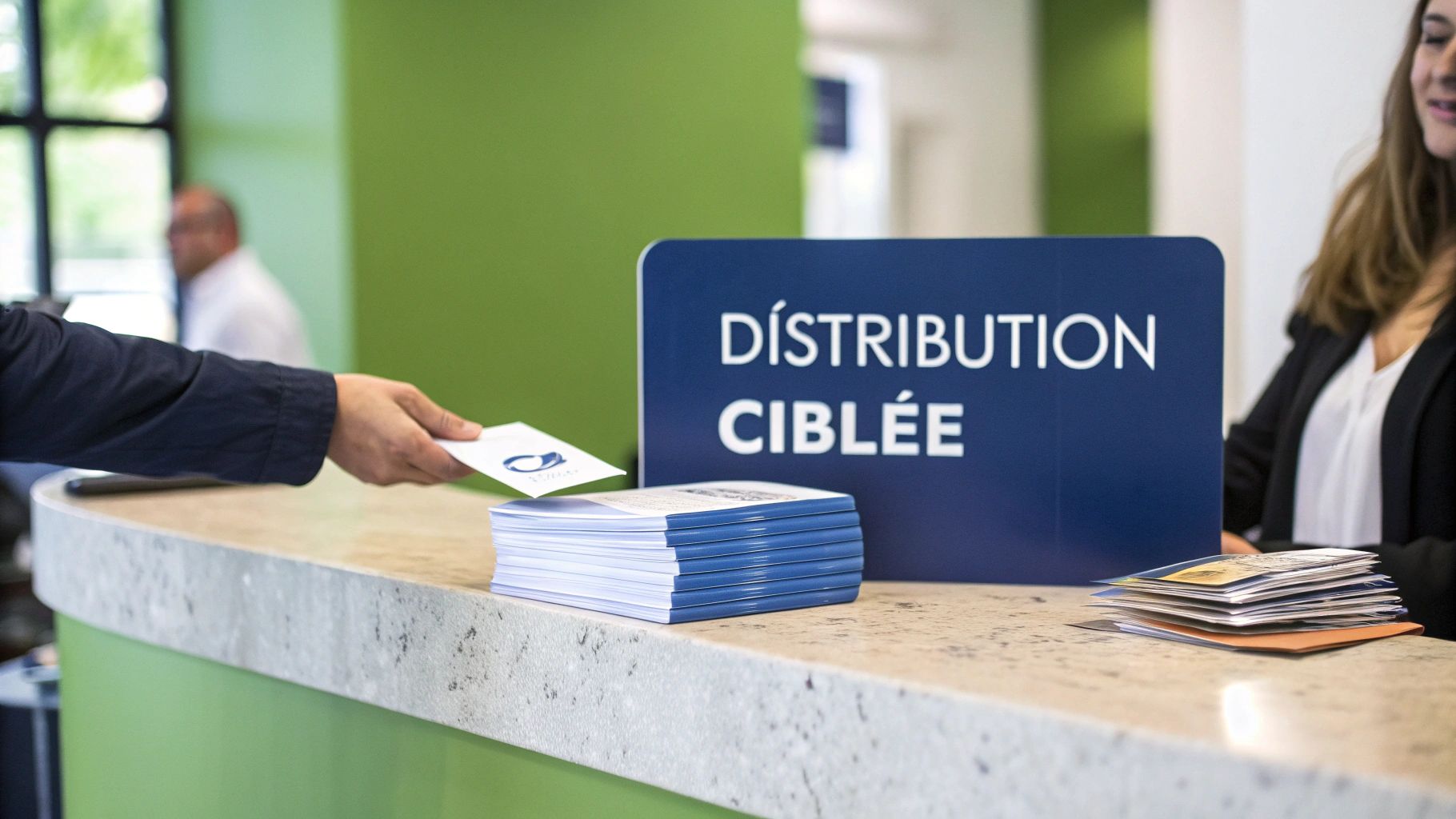 Un chauffeur de taxi qui donne sa carte de visite à un client devant un hôtel