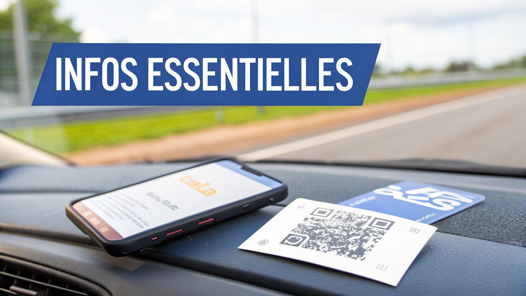 Une carte de visite de taxi moderne et épurée affichant un QR code