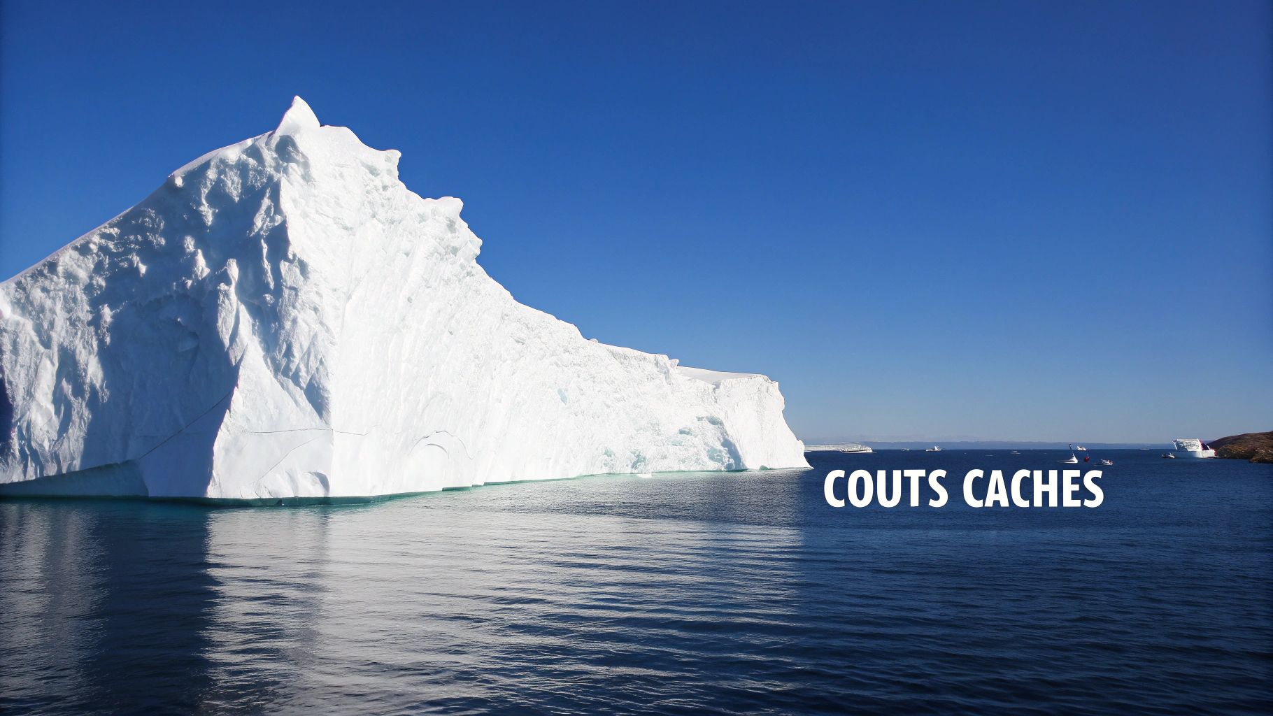 Un iceberg dont la plus grande partie est immergée, symbolisant les coûts cachés par rapport au prix initial visible d'un site web.
