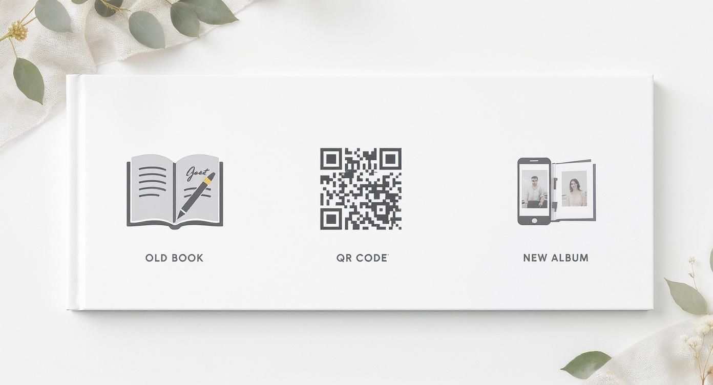 Infographic about wedding guest book photo album