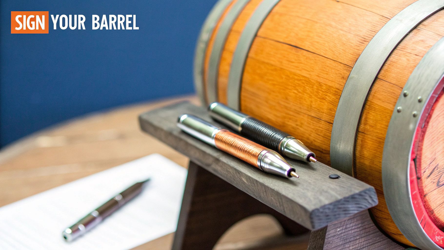 Wine or Whiskey Barrel Signing
